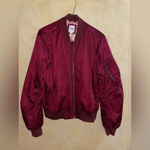Gap women’s burgundy bomber jacket size S